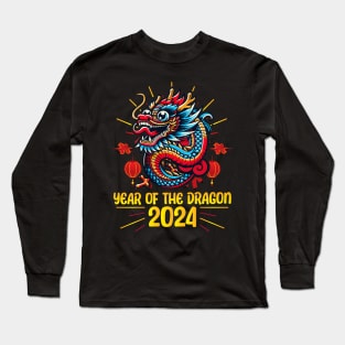 Majestic 2024 Dragon - Lunar New Year Celebration Design Long Sleeve T-Shirt